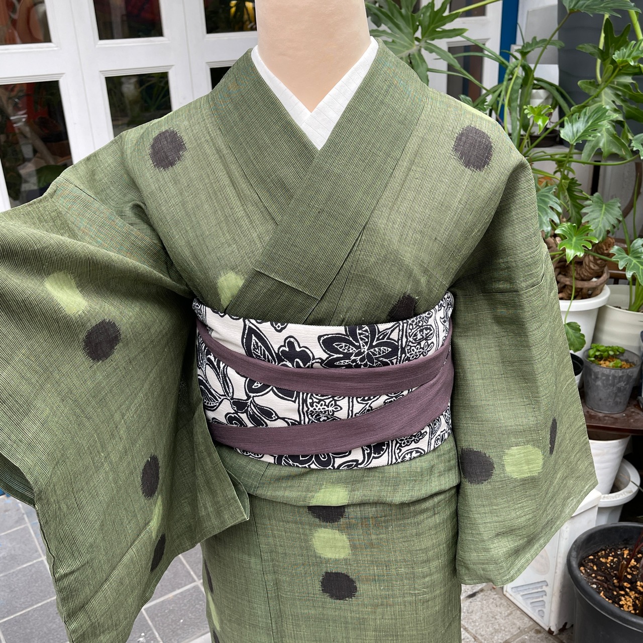 着物 正絹 緑 この上なし グリーン 最終値下げ‼️