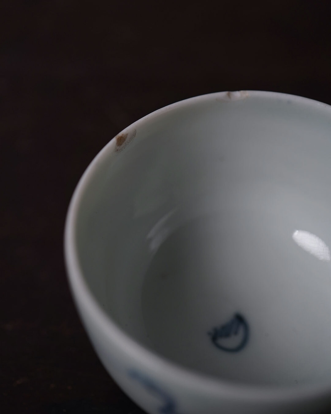ころ茶碗　伊万里　鷺稲束図　/　幕末〜明治初期