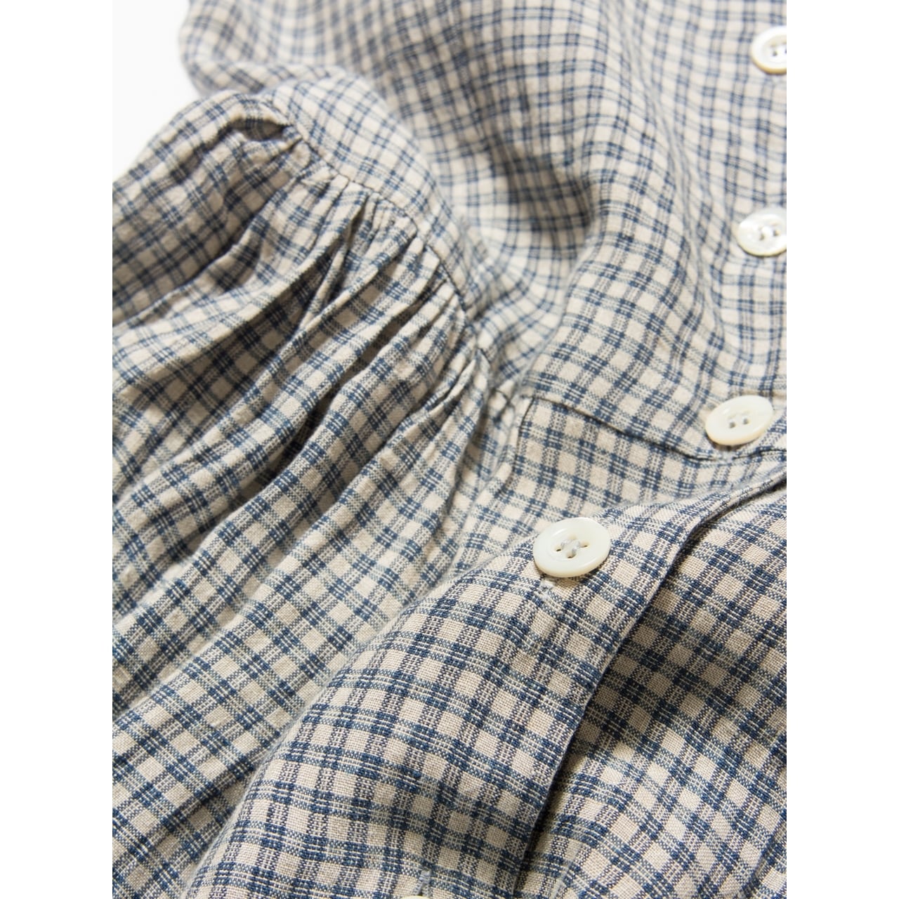 ASPESI BASIC】Made in Italy 100% linen check long dress ASPESI BASIC】Made in Italy 100% linen check long dress