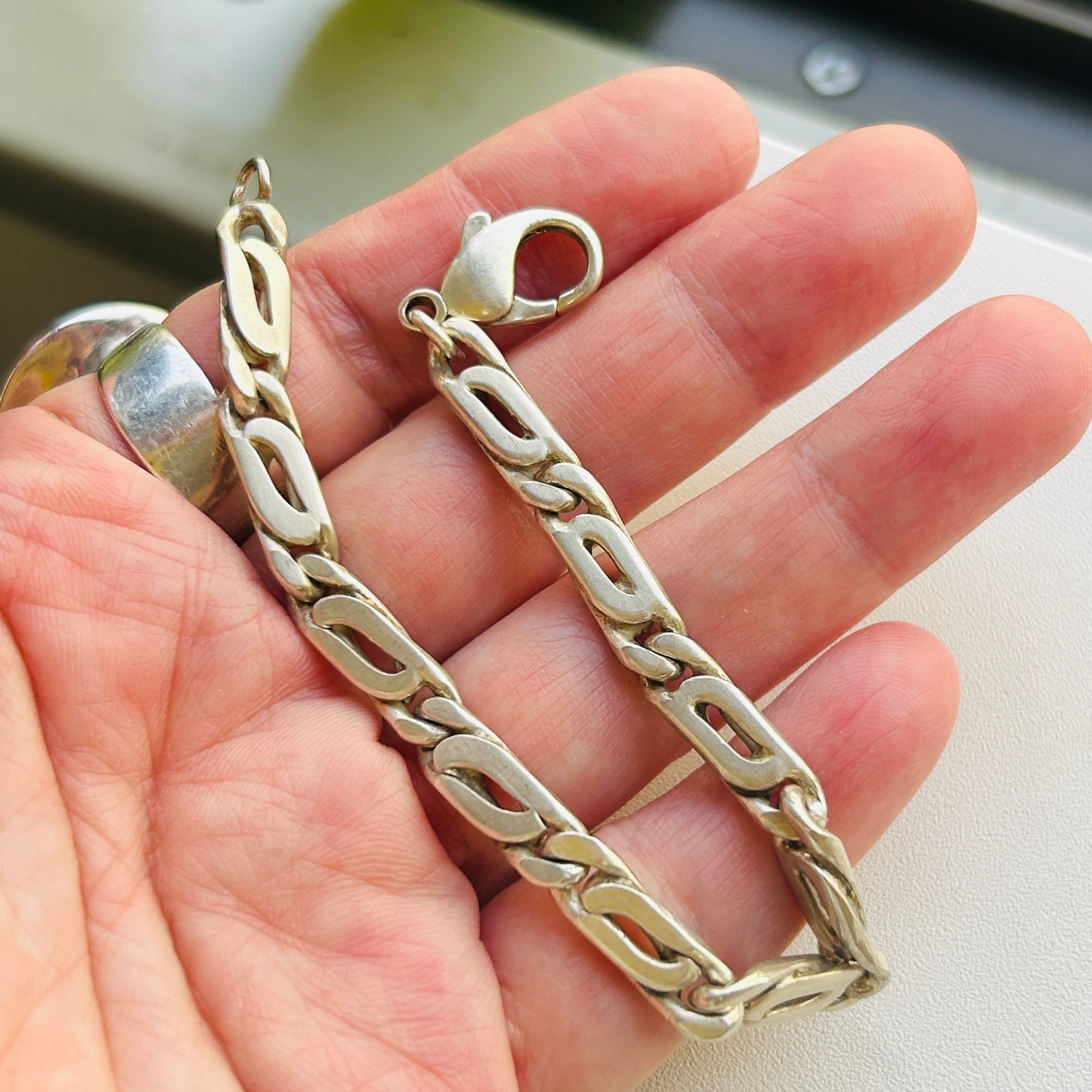 フランスシルバー925 マットフィガロブレスレット（17.5cm） | Milo