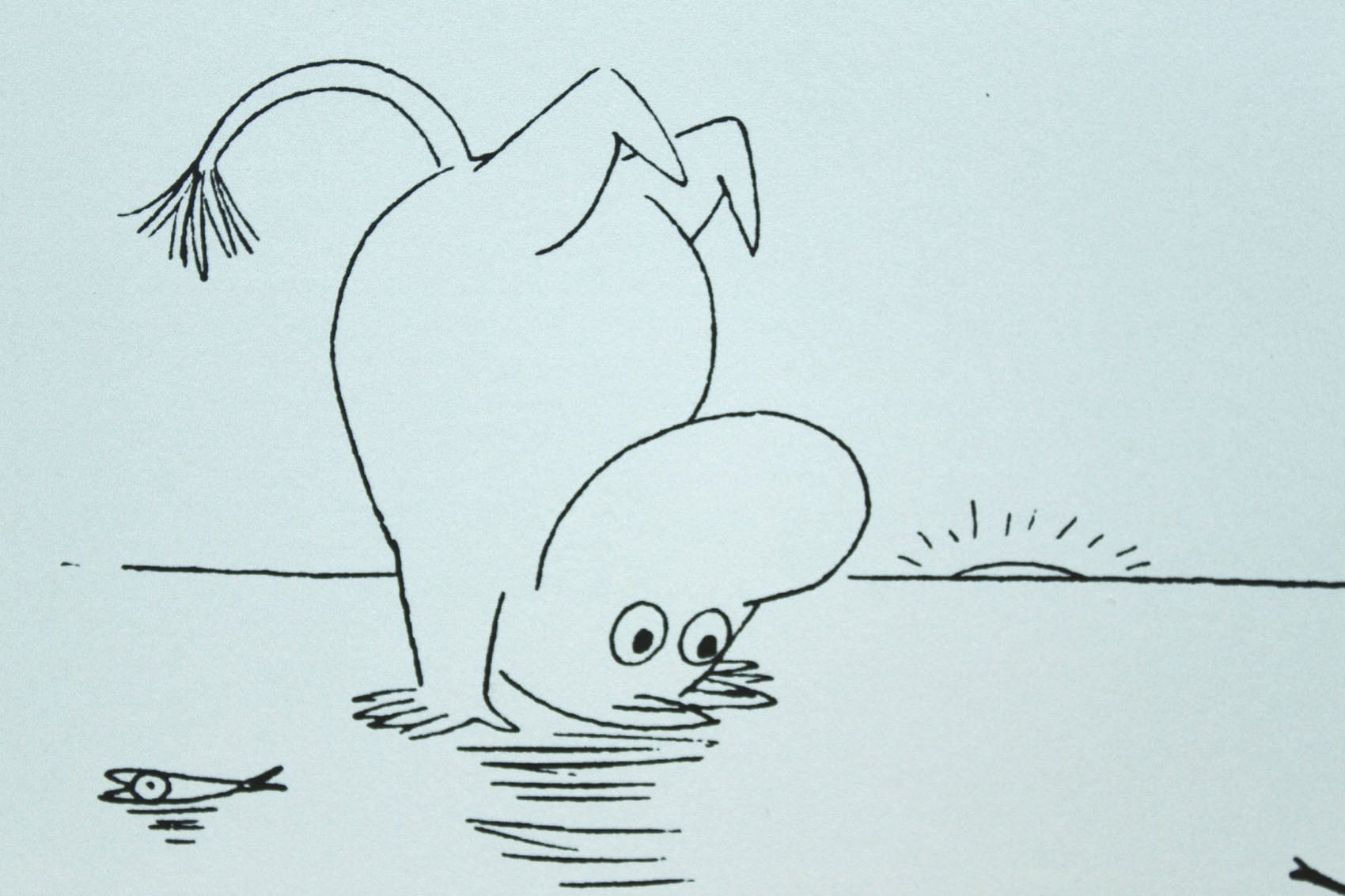 ムーミン 北欧 Postery「氷上のムーミンとリトルミイ」送料無料 フレーム 展示用フック付アートポスター 絵画 インテリア アート