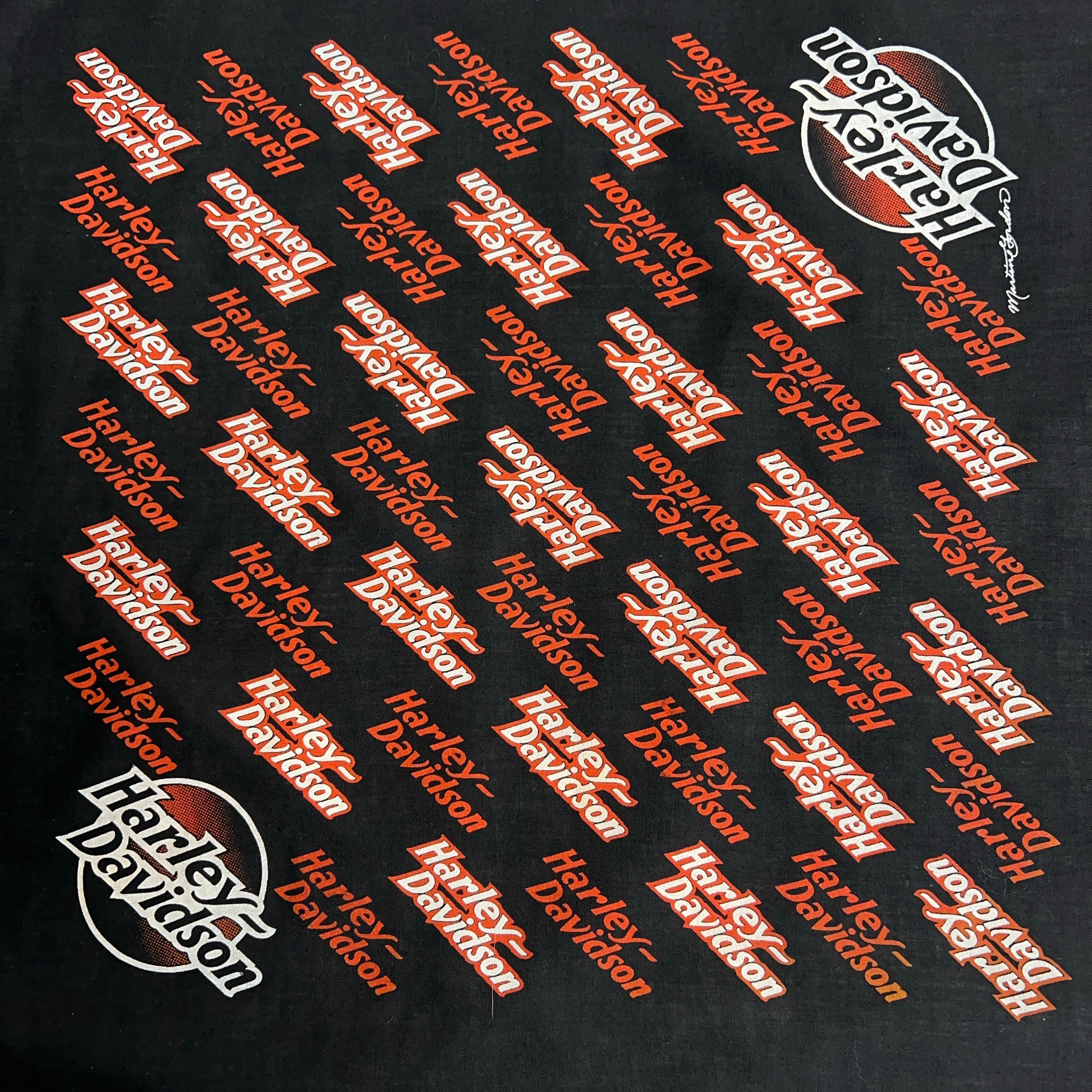 90's~ Harley-Davidson BLACK BANDANA 90年代 00年代 ハーレー