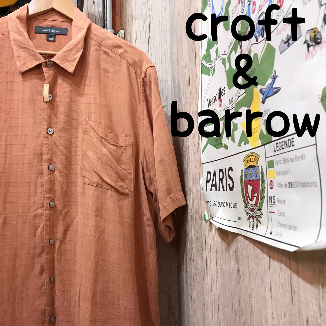 croft&barrow クロフトアンドバロー シルク製半袖シャツ L 古着 (1413 