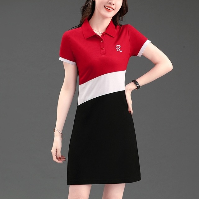 半袖　ポロワンピース