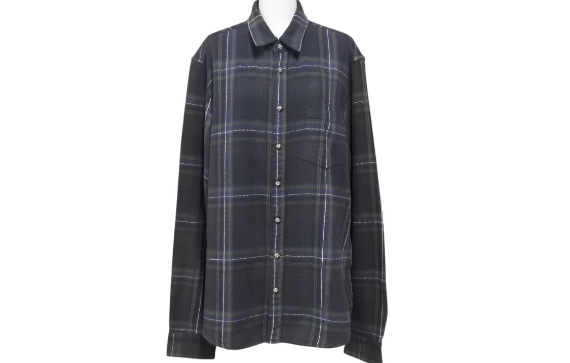 クロムハーツ Chrome Hearts グレー チェック柄 シャツ クロム