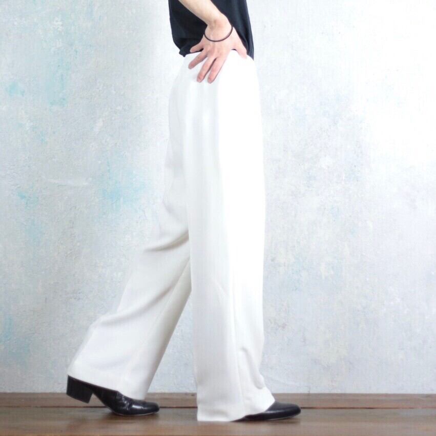  ホワイト ストレートパンツ ホワイトカラー とろみ ワイドストレート パンツ 【OT-1768】 | cv