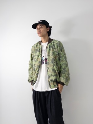 80s 90s USA製 Camouflage pattern nylon blouson