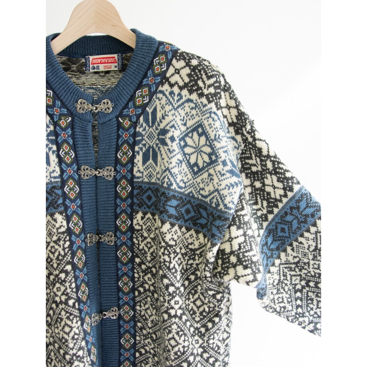 【norwear】Made in Iceland 100% Wool Nordic Cardigan（アイスランド製 ウールノルディックニットカーディガン チロリアンセーター）