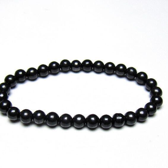 シュンガイト ブレスレット 6mm 一点物 メール便可 111-49629
