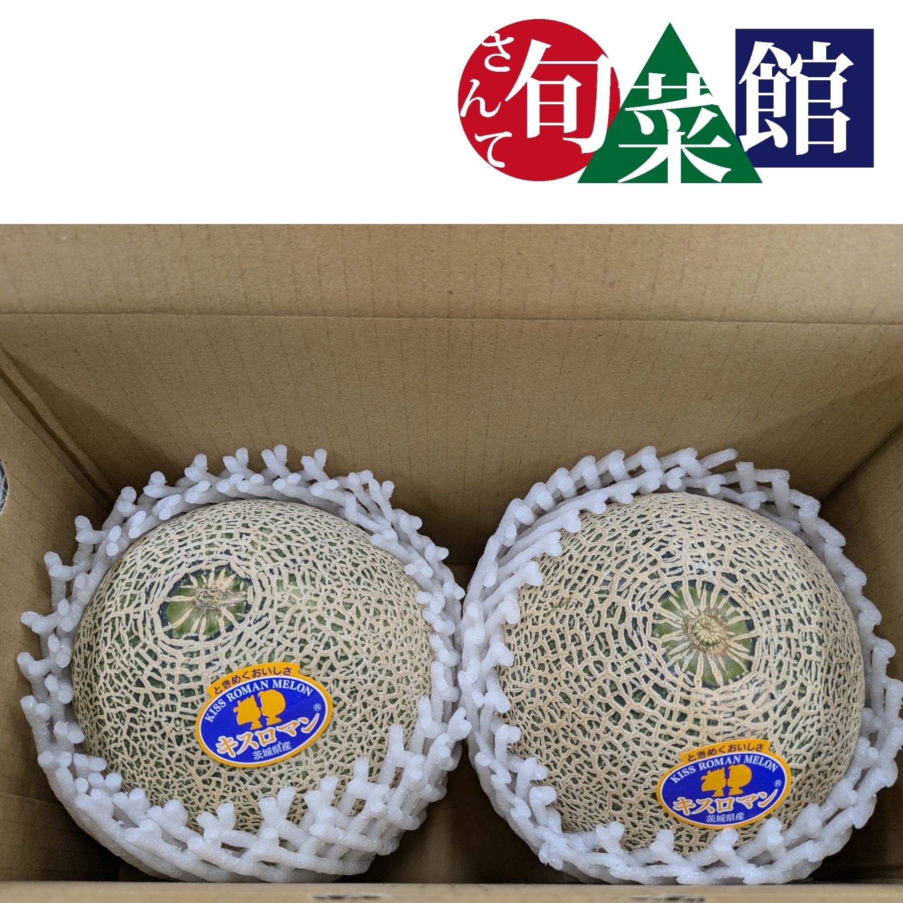 送料無料】キスロマンメロン 中玉2入 鉾田メロン 2kg～2.5kg | さんて