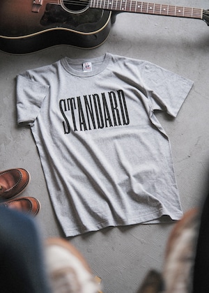 the "STANDARD" letterpress tee in heather gray(受注生産)