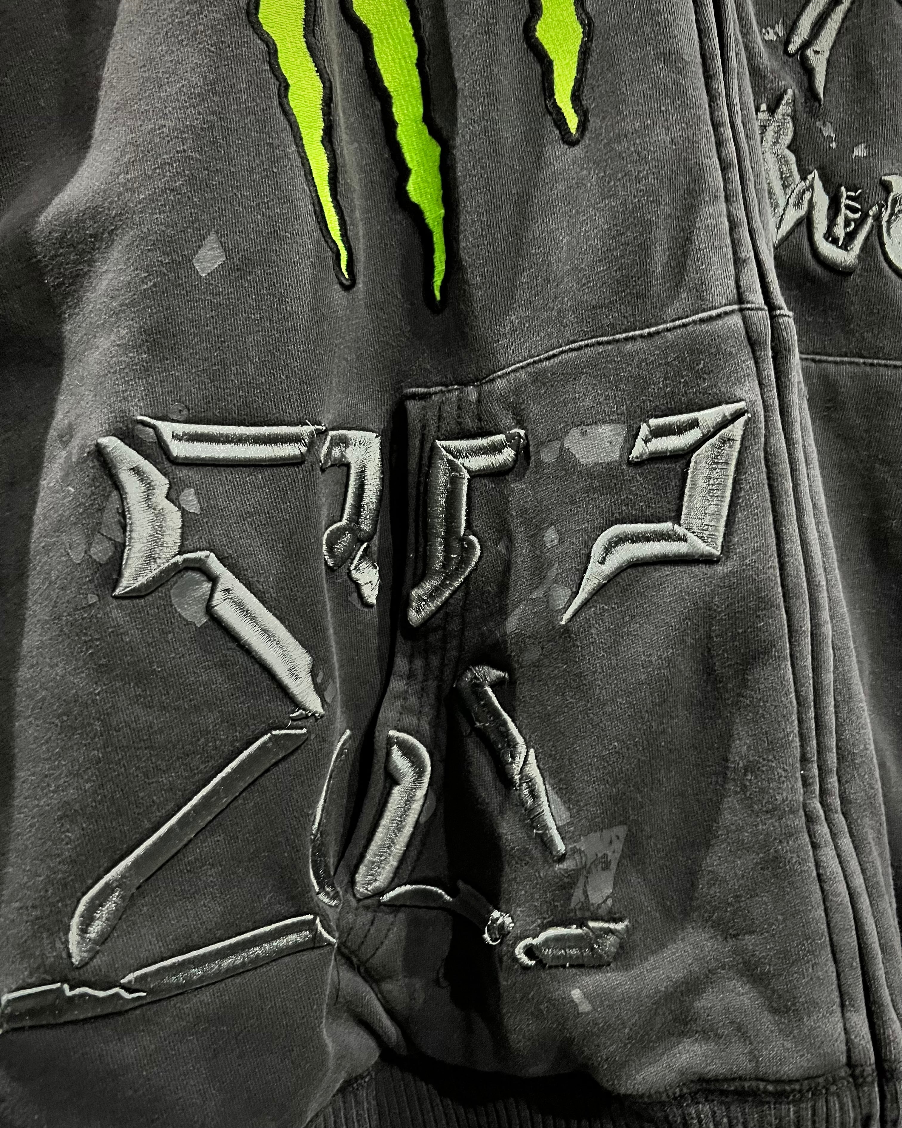 X VINTAGE】“FOX RACING”“MONSTER ENERGY” Logo Design Loose Zip Up