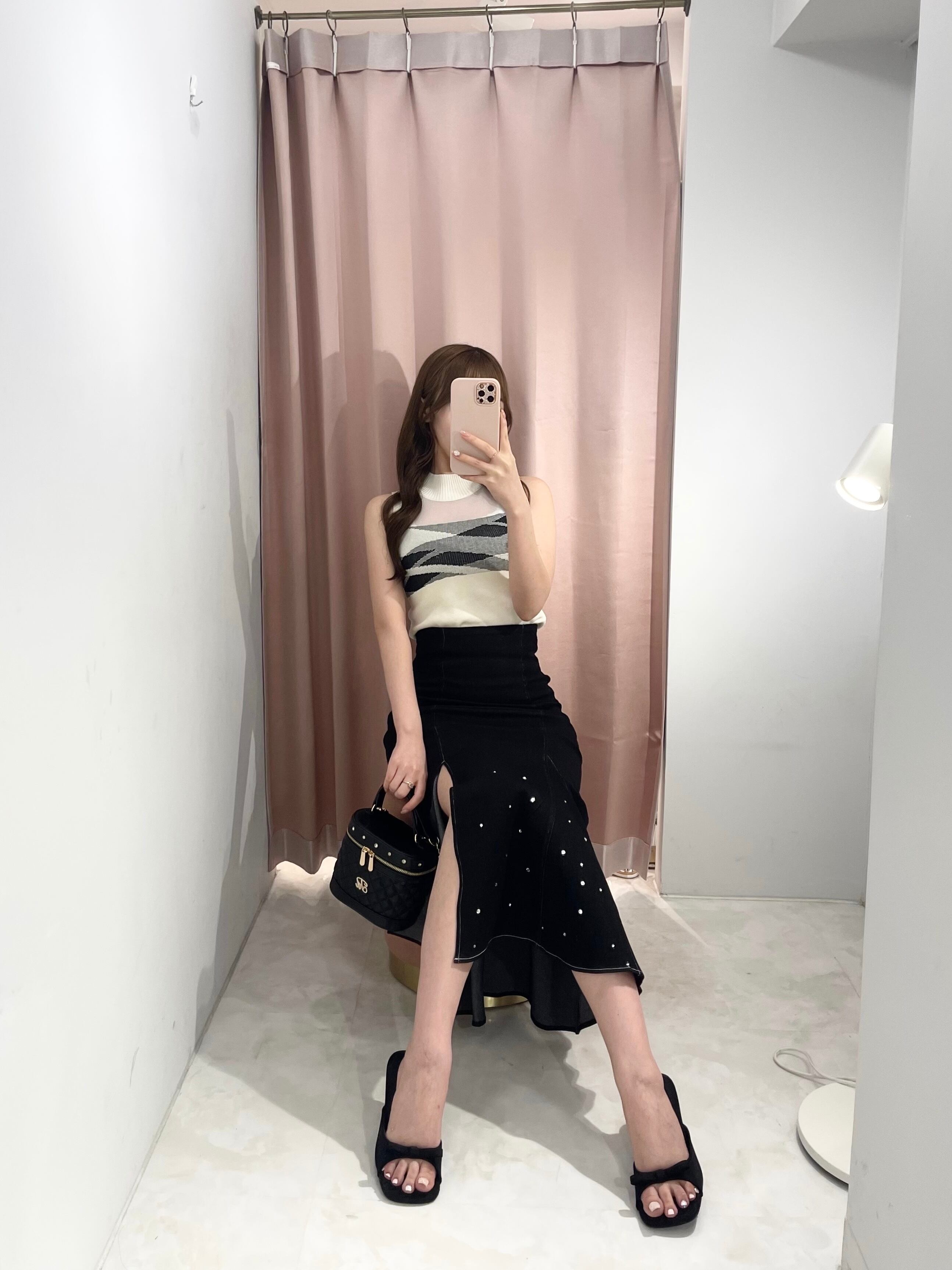 original/再入荷】rhinestone denim skirt | POMME d