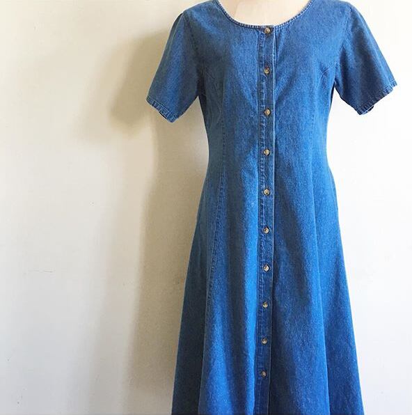80s Eddie Bauer denim long dress