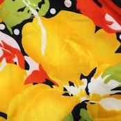 フラメンコ 衣装 ワンピース ドレス イエロー系 オレンジ系 レッド系 黄色 オレンジ 黒 ブラック 花柄 伸縮 ストレッチ 軽い パーティ 発表会 コスチューム おしゃれ レディース 女性用 フラワープリント