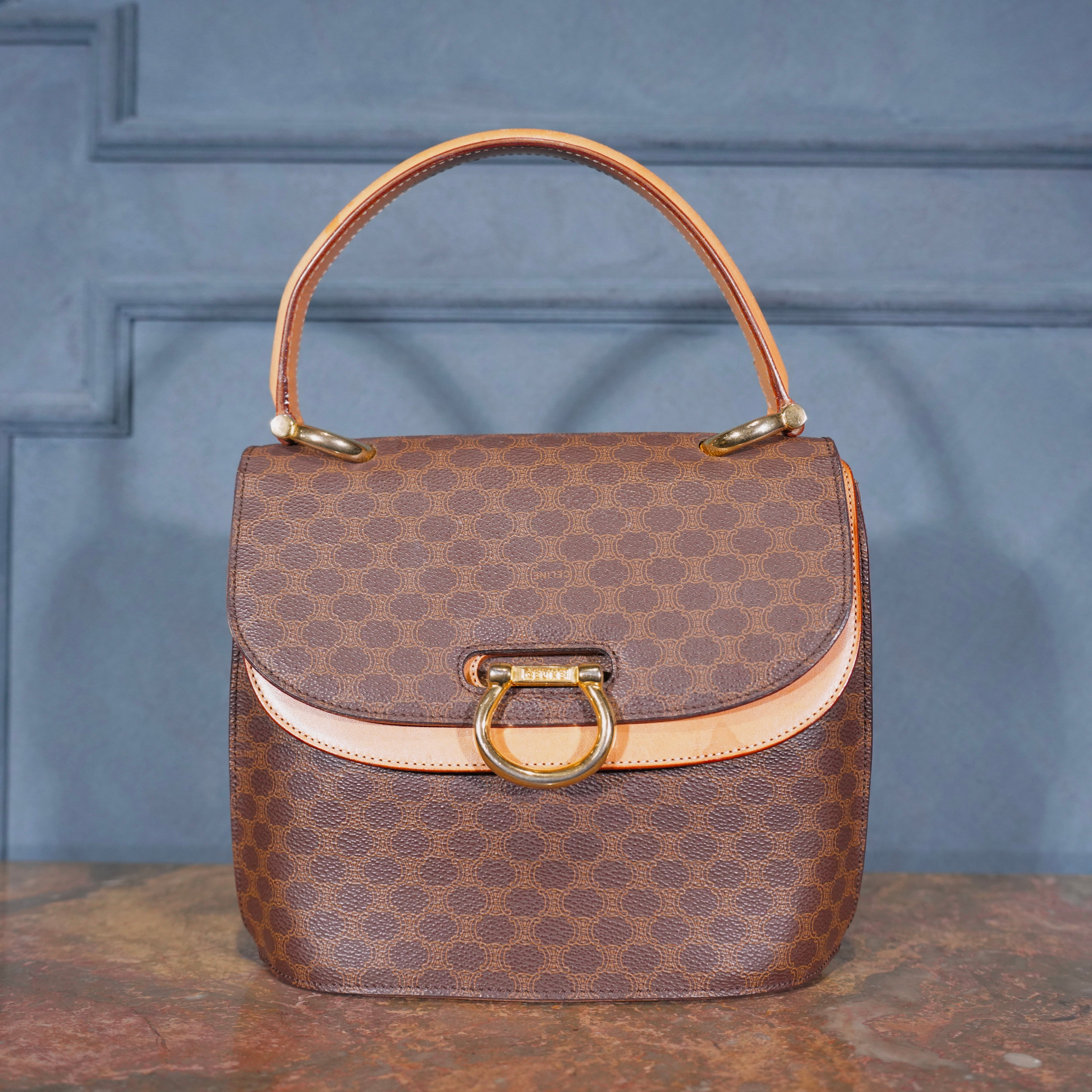 cocomickeycoco ✨セリーヌ　マカダム　ハンドバッグ　筒型 CELINE MACADAM PATTERNED DOUBLE FLAP HAND BAG/オールドセリーヌ