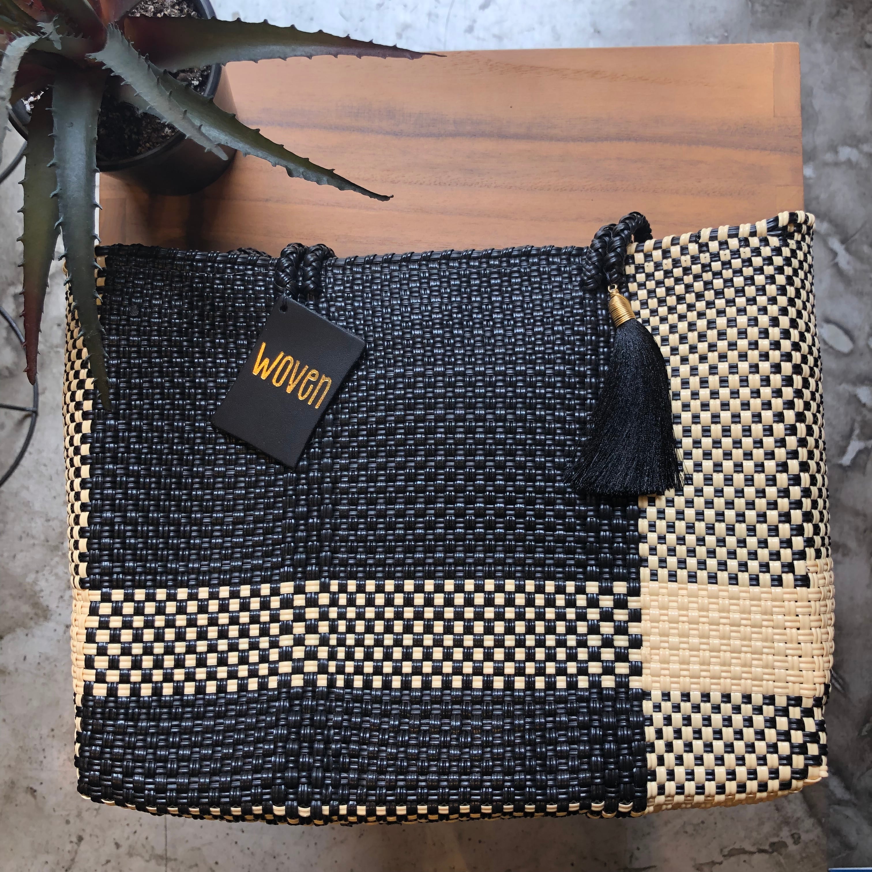 WOVEN スモール カゴバッグ メルカドバッグ メキシコ製 ブラック