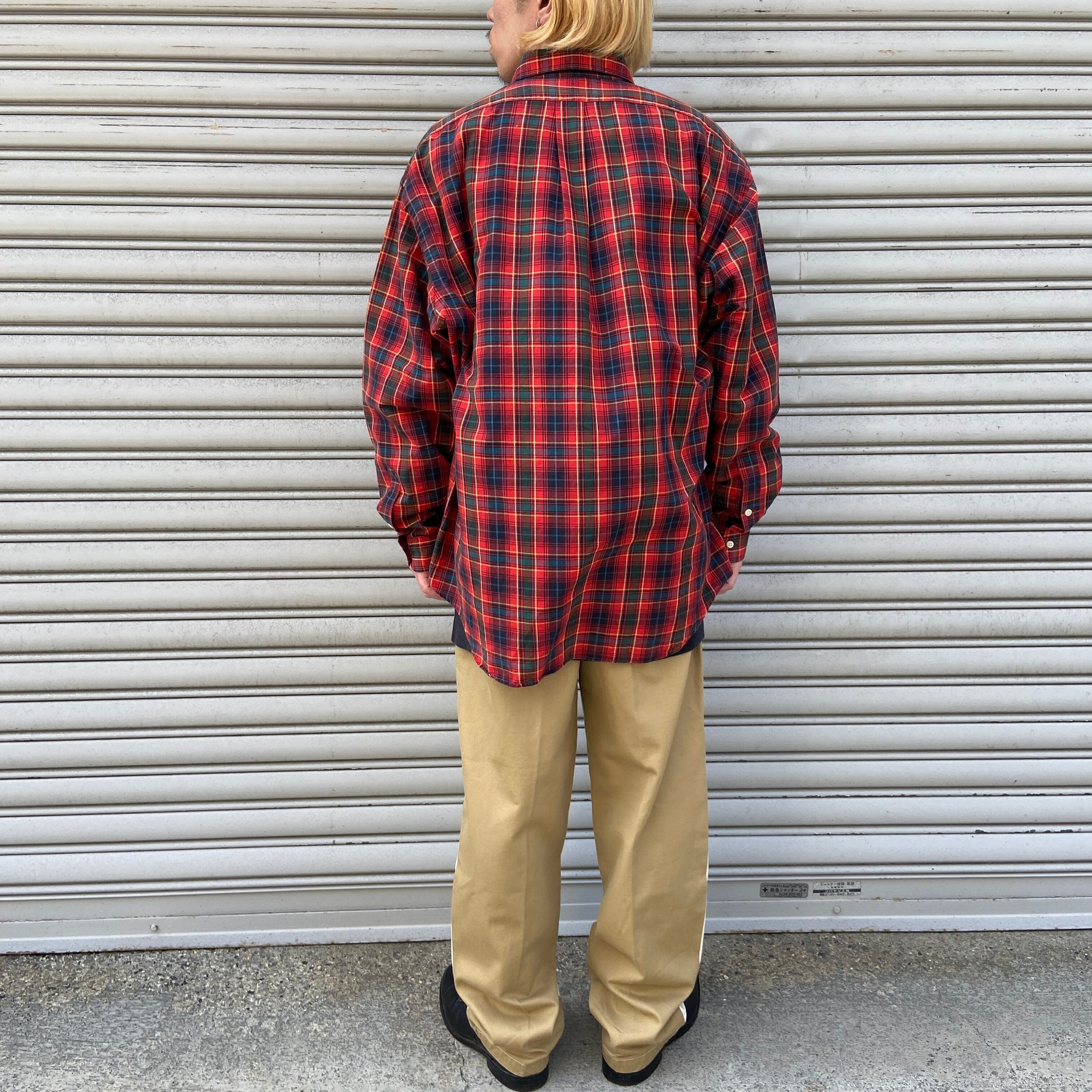 送料無料』Ralph Lauren 90s チェックシャツ BIG SHIRT L 長袖 | 古着