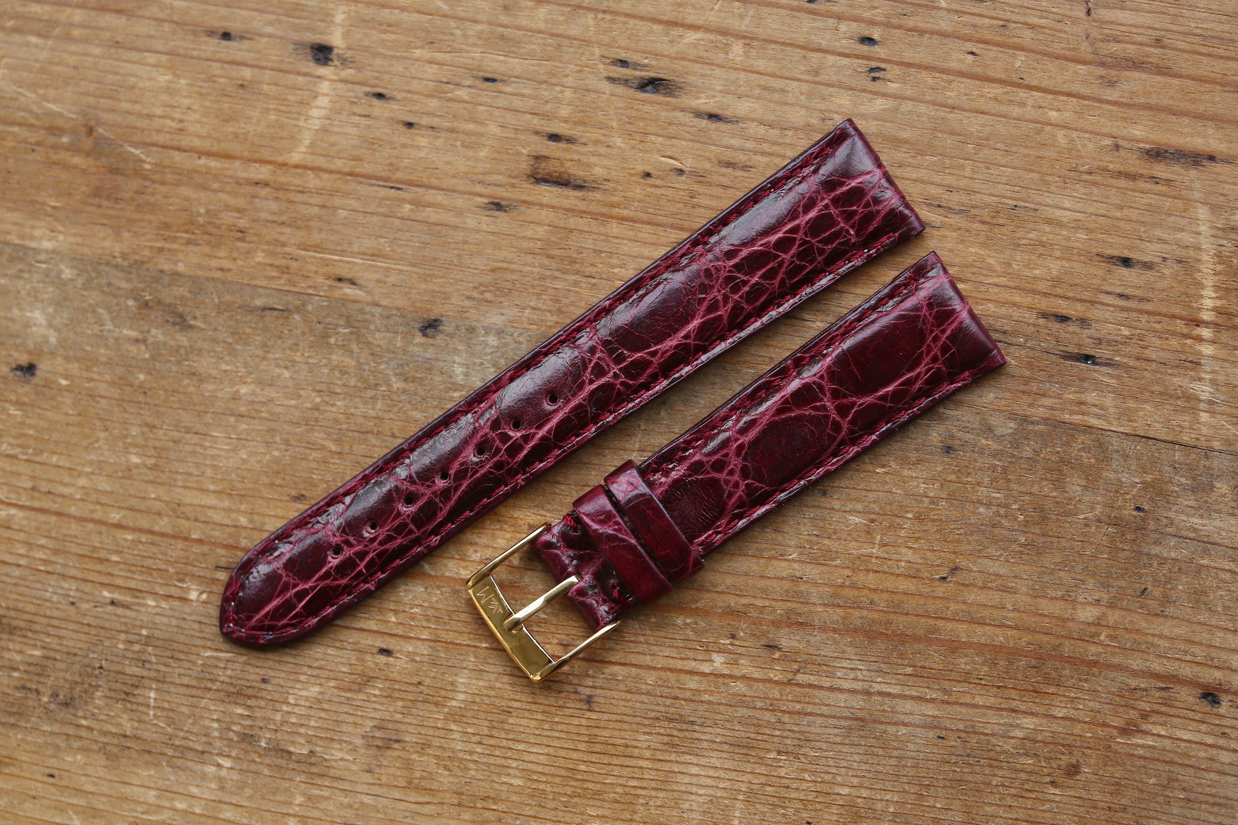 【美品】モレラート　アマデウス22mm ブラウン MORELLATO 腕時計ベルト バンド カイマン ワニ革 レザー 22mm