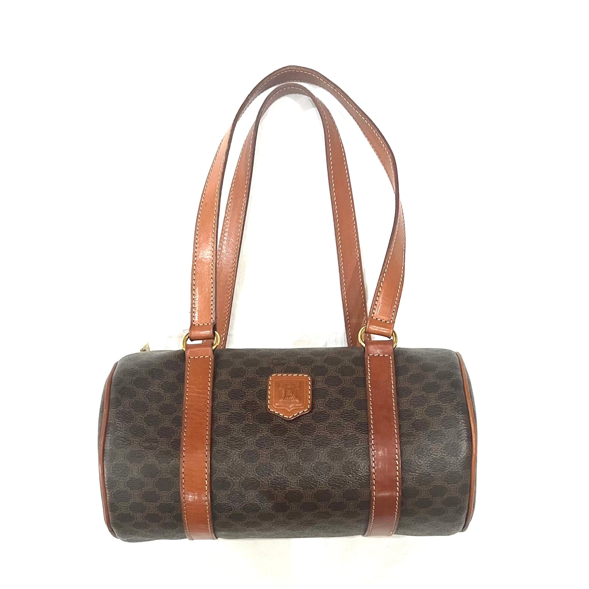 CELINE】2408 セリーヌ マカダムラウンドボストンショルダーバッグ