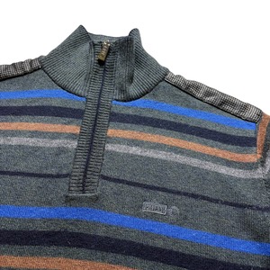 ZILLI shoulder patch half zip sweater