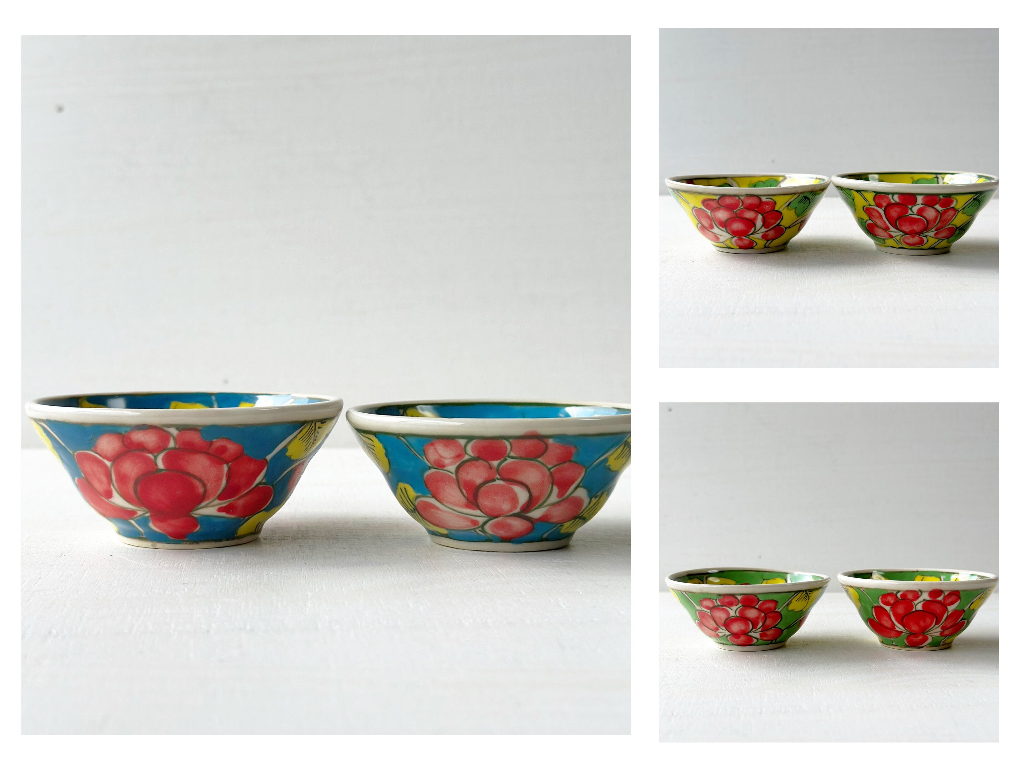 新 ベトナムのバッチャン焼き 蓮絵の小鉢 ベトナム バッチャン焼き 蓮