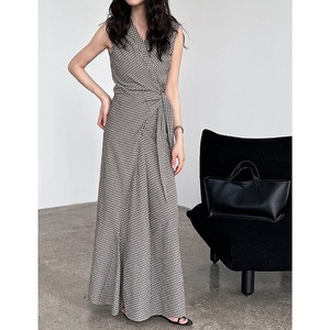 check maxi dress　102666