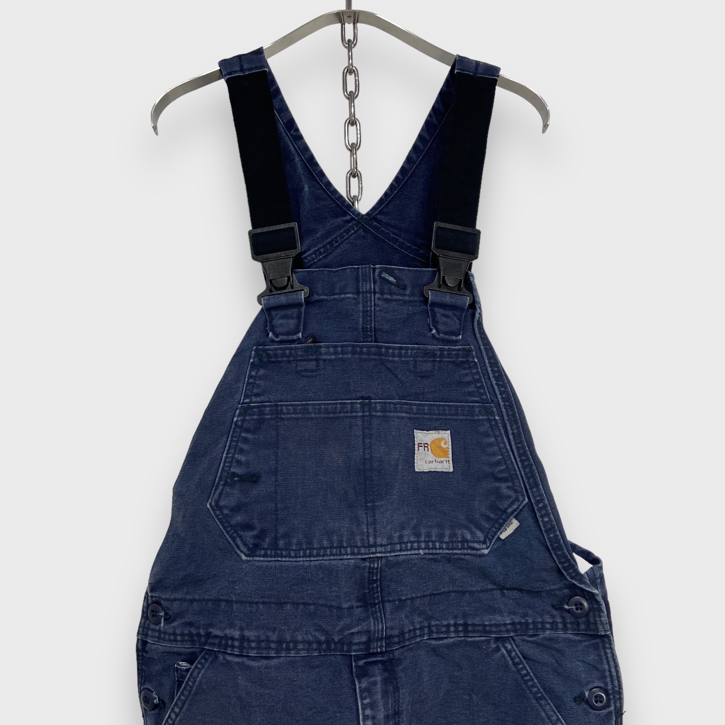 Carhartt FR ビブオーバーオール ダック地 ダブルニー 紺 W34 Carhartt FR ビブオーバーオール ダック地 ダブルニー 紺 W34