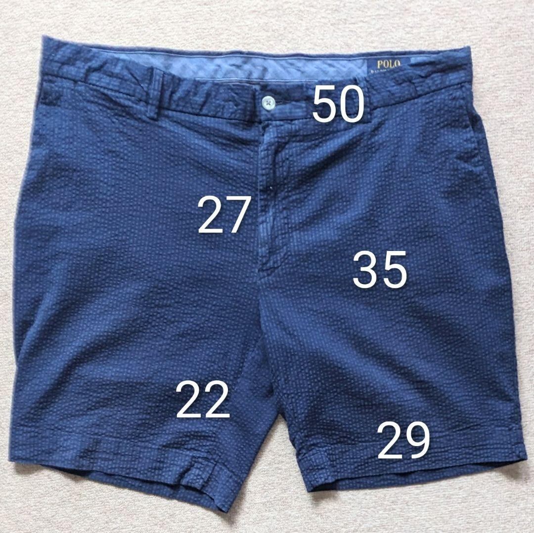 ポロラルフローレン シアサッカーショートパンツ ストレッチ ネイビー