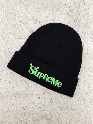 SUPREME/21AW Shrek Beanie/Free/シュレックビ－ニ－/刺繍ロゴ/ニット帽/ブラック/シュプリーム