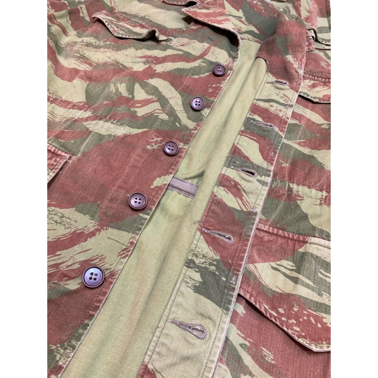 60s FRENCH ARMY "LIZARD CAMO" M-47 FIELD JACKET Size XL程