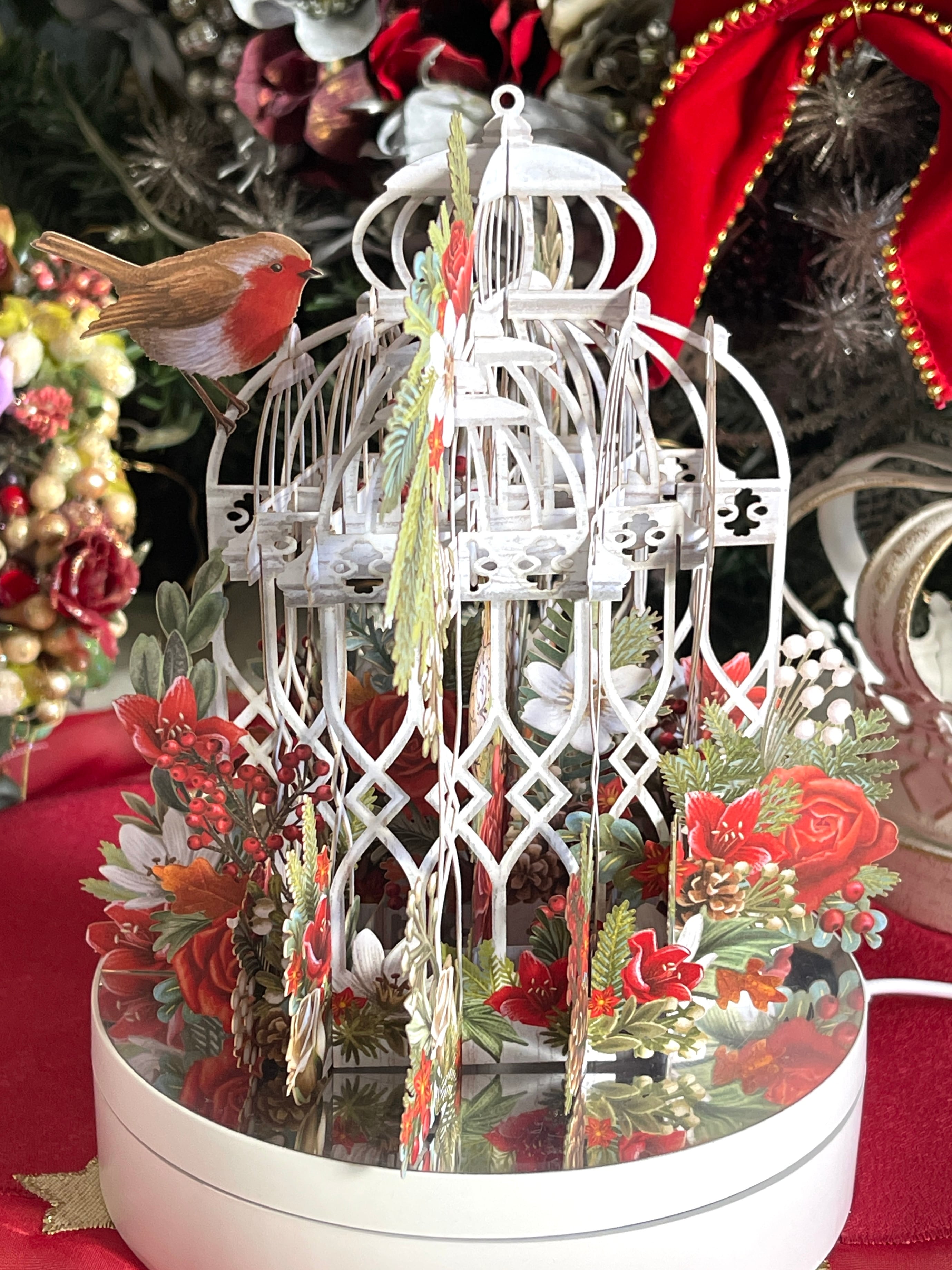 ◆Me&McQ◆新作◆クリスマス◆フラワーケージ◆◆CHRISTMAS FLOWER CAGE◆立体3D◆クリスマスカード◆英国◆Paper D'Art◆