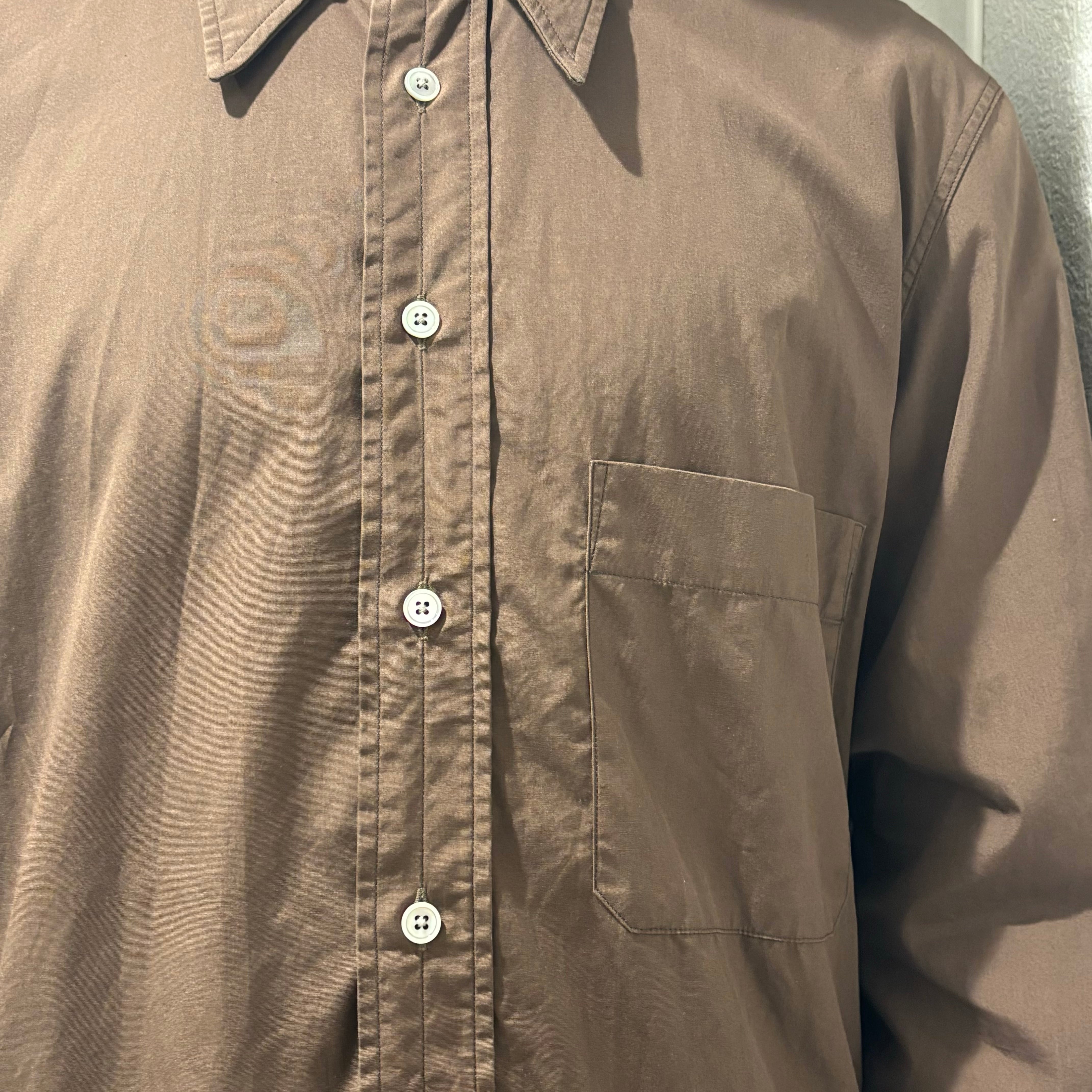 LEMAIRE ルメール 長袖シャツ ブラウン シャツ SIZE44【表参道t LEMAIRE ルメール 長袖シャツ ブラウン シャツ SIZE44【表参道t