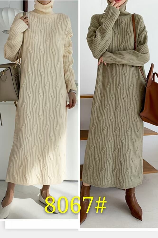 ウェーブ編み　ニットワンピース　AJ10790-8067
