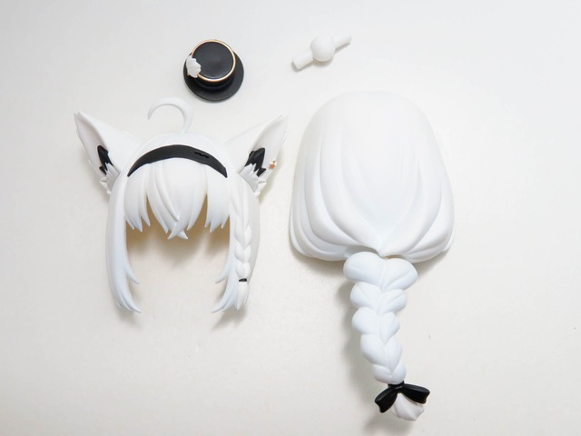 再入荷（A−ランク）【2630】 白上フブキ 洋風衣装Ver. 髪パーツ ケモ耳ポニーテール　ねんどろいど