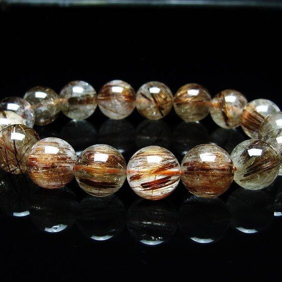 キャッツアイルチルクォーツ ブレスレット 13mm ルチルクォーツ ブレス 一点物 メール便可 [M便 1/10] 111-45764