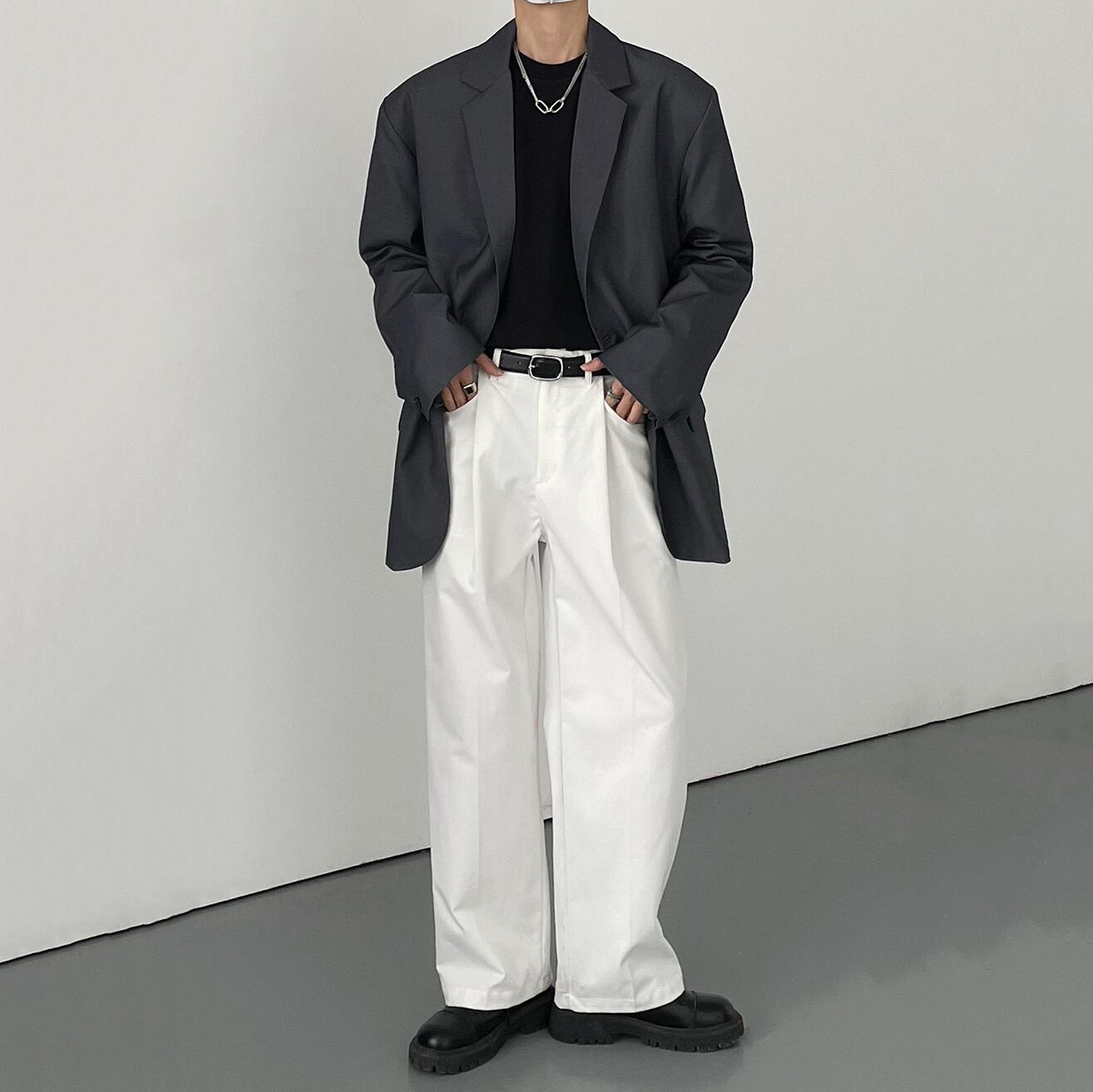 SQUARE FACE灰色カジュアルジャケット