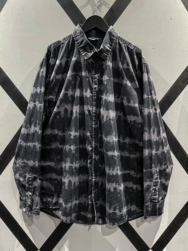 【X VINTAGE】Bleached Design Vintage Loose L/S Shirt