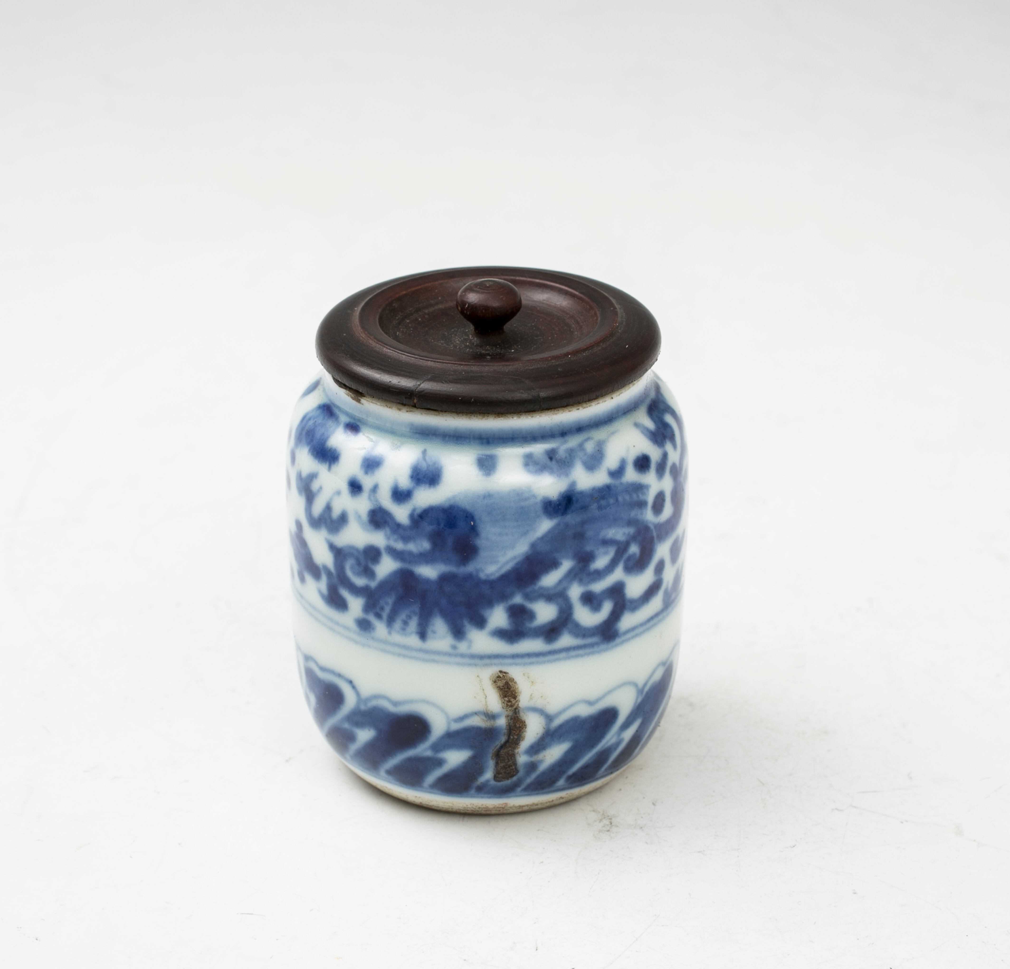 極上・古染蓋物・古玩壺・時代茶道具・永壽軒製・赤壁・諸葛亮孔明 