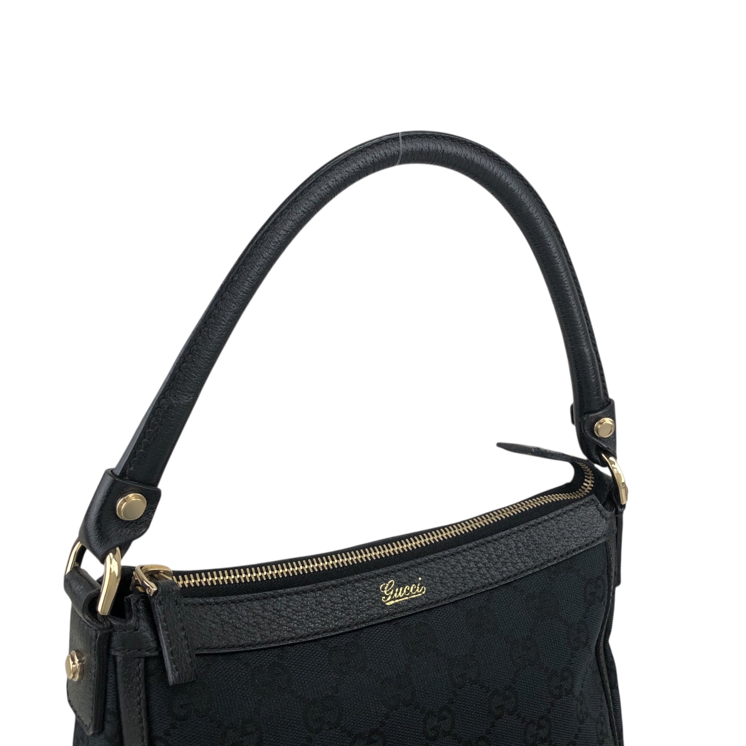 GUCCI グッチ GGキャンバス ショルダーバッグ ブラック ロゴ