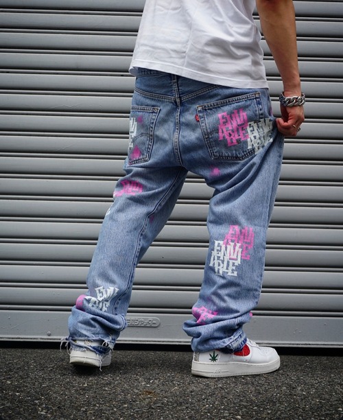 【Only One】COMBINATION PRINT DENIM 【PINK】　No.009      【007】