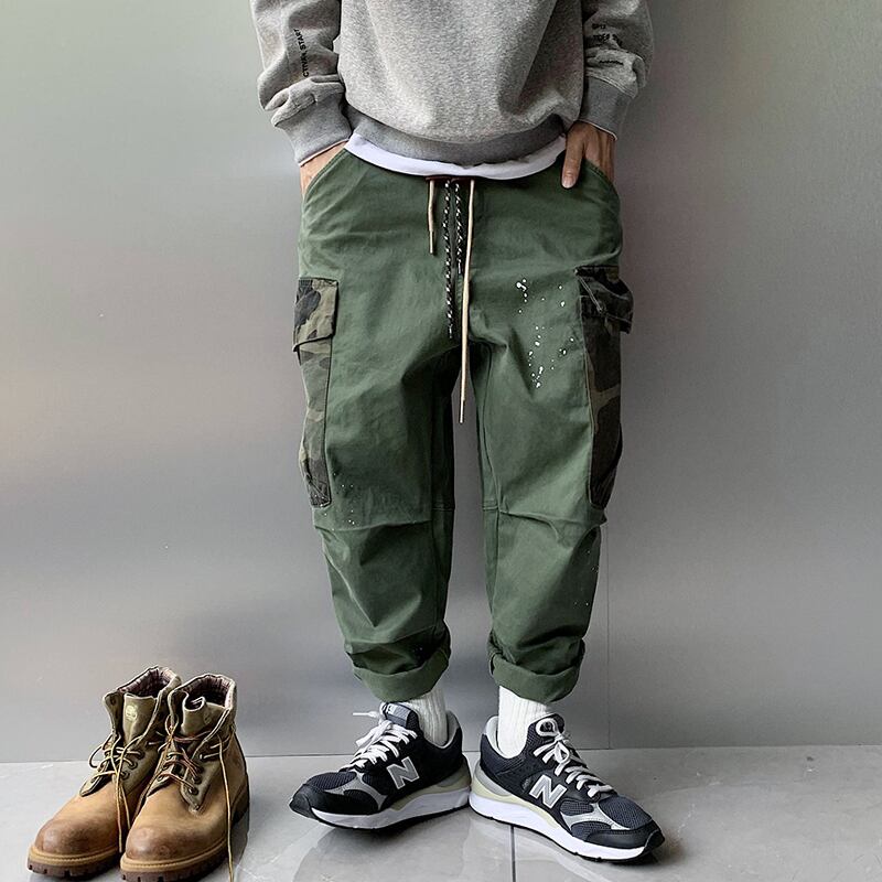 迷彩柄ポケットパンツ スプリングカジュアルオーバーオール 春物 Xu_Tailang55283469625