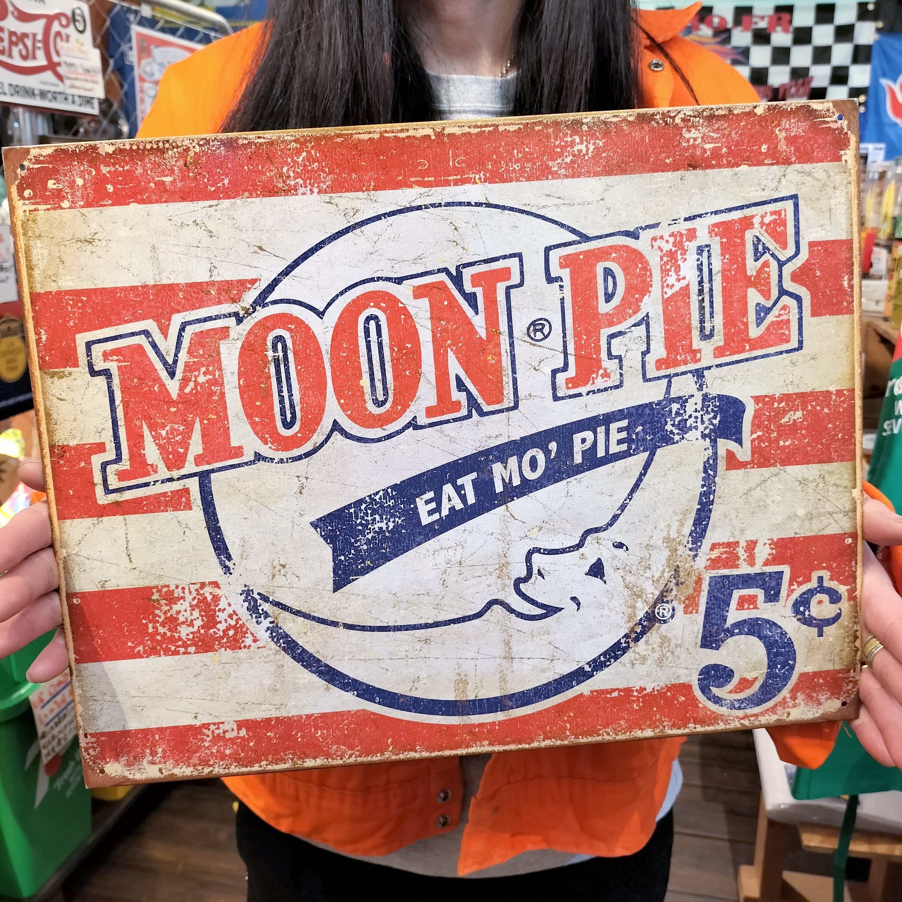 アメリカ製 サイン◇moon pie アドバタイジング◇ブリキ看板 プレート