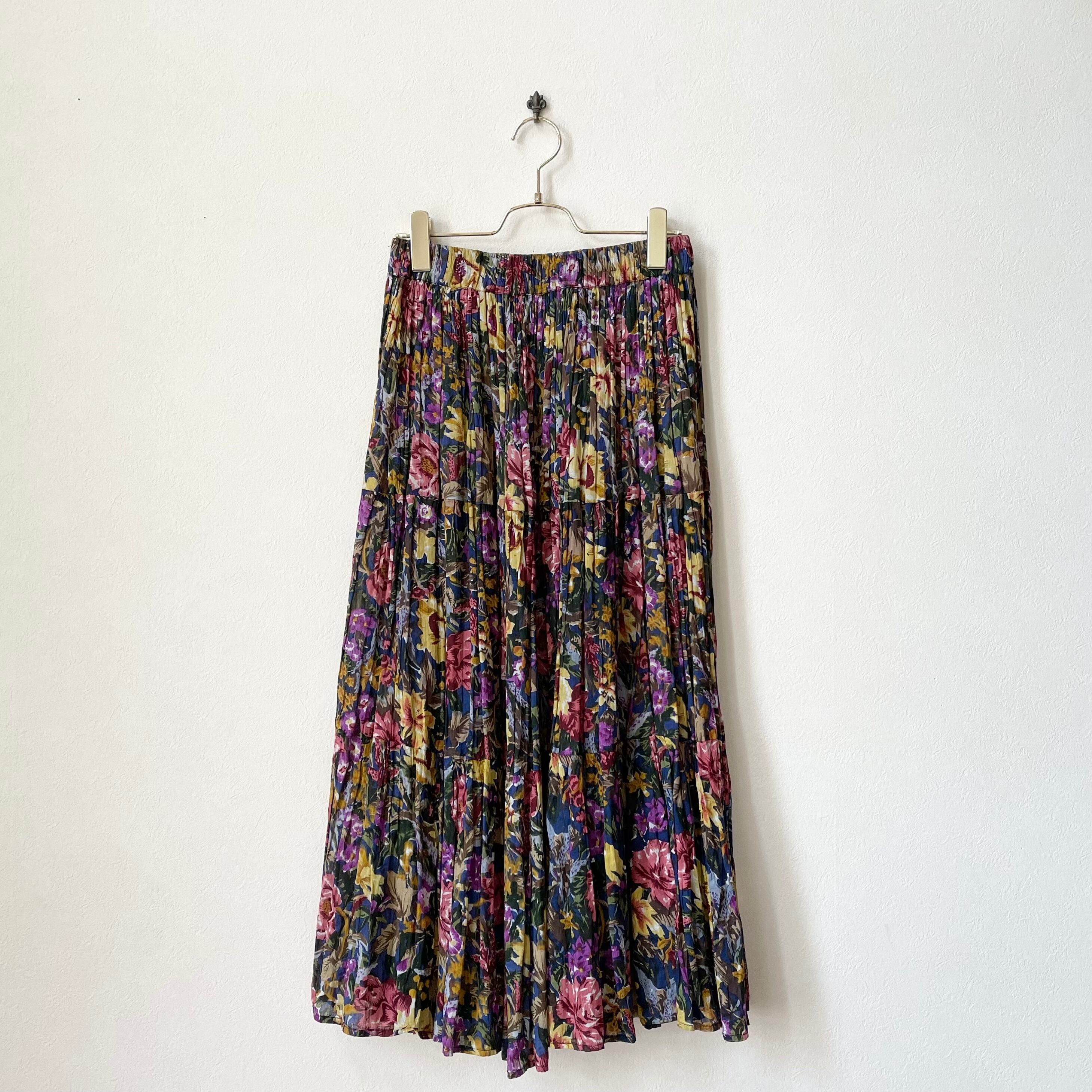 INDIA Floral pattern Gathered Skirt L1054