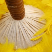 ハワイアンダンス 衣装 ウリウリ フラダンス イエロー系 楽器 一体型 羽根 黄 茶 鮮やか 舞台 イベント ステージ 民族舞踏 音楽 ダンス小物 ナチュラル ブラウン系