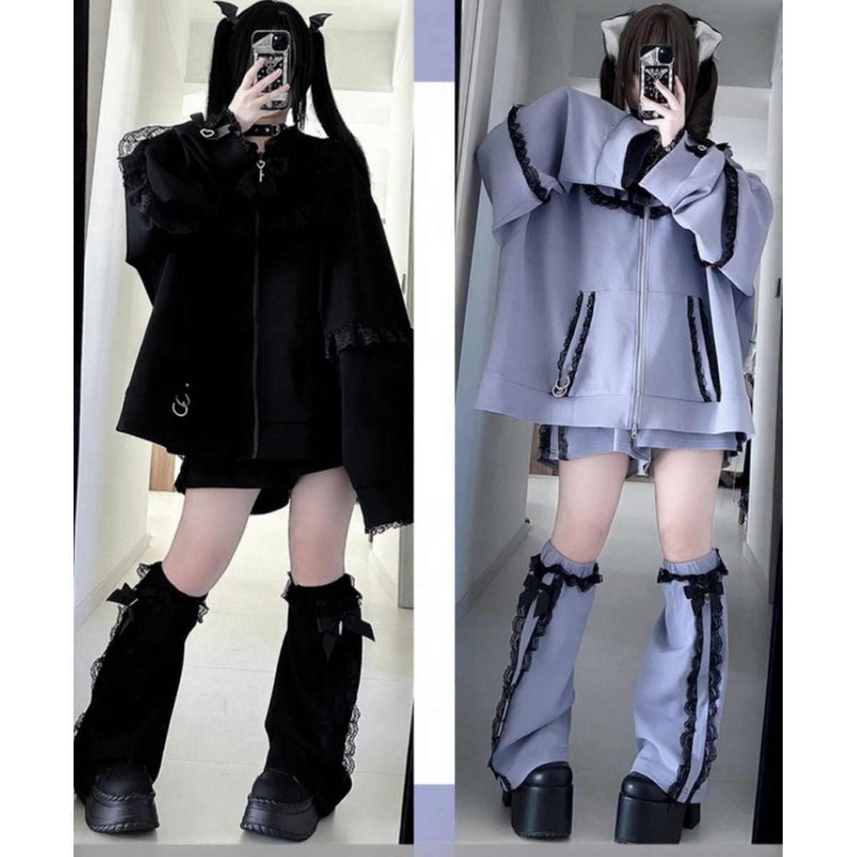 サブカル系うさ耳オーバーサイズパーカー：ロングパンツ | Maiden's Rêve