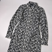 Brooks Brothers ブルックスブラザーズ フローラル総柄 シャツワンピース ロング丈 2/ネイビー ホワイト