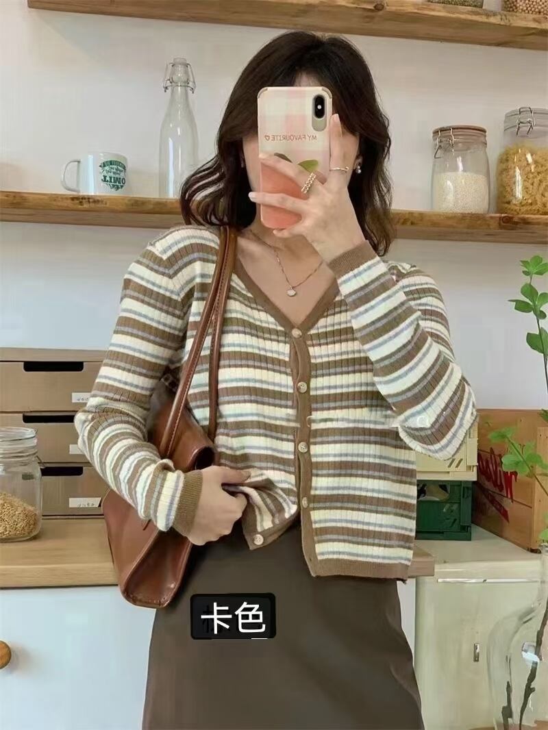 ボーダーニットカーディガン　AJ12541-755