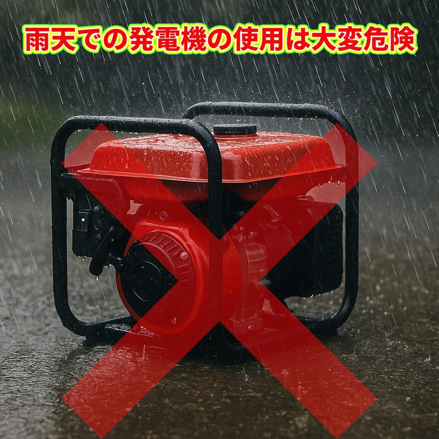 防雨セット：Kareyouカセットボンベ式発電機 最大出力2.2KW