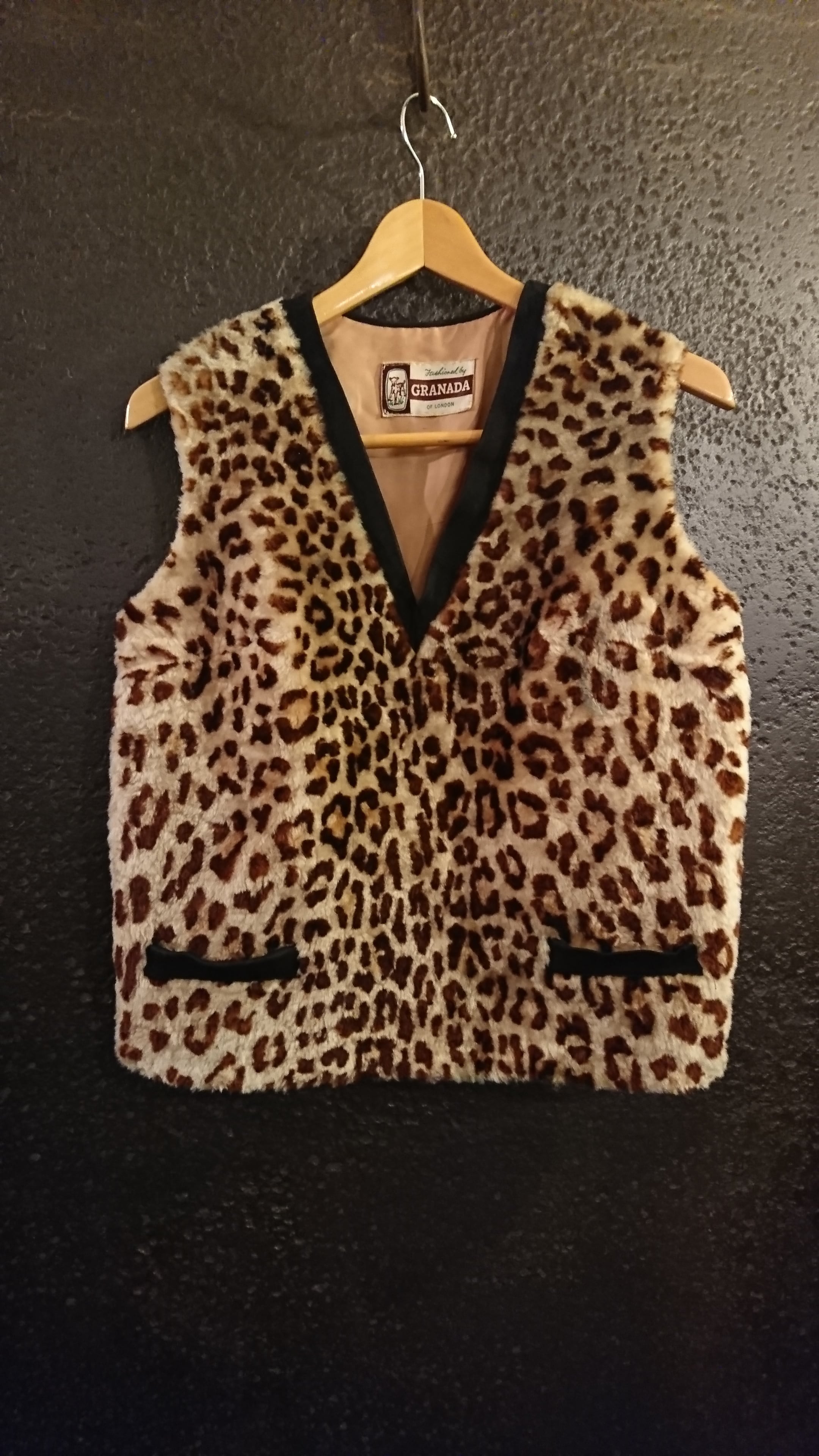 1960s ROCKERS LEOPARD PRINT MOUTON FUR & SHEEPSKIN VEST